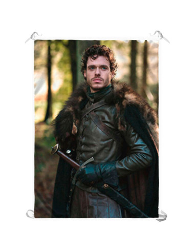 Robb Stark spandoek, Game of Thrones (70x100 cm.)
 Materiaal-Satijn