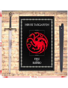 Pack estandarte + Espada de Viserys Targaryen, Juego de Tronos