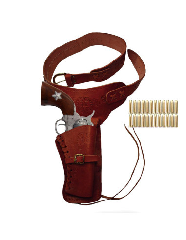 Pack Doc Holliday: Viejo Oeste: revólver, canana y 24 balas