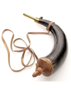Pulverhorn med dispenser i messing