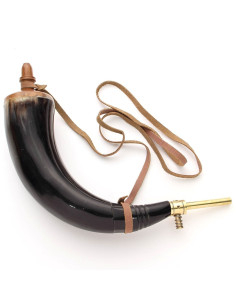 Pulverhorn med dispenser i messing 2