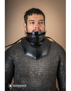 Gorget med Bevor i mørkt blødt stål 2
