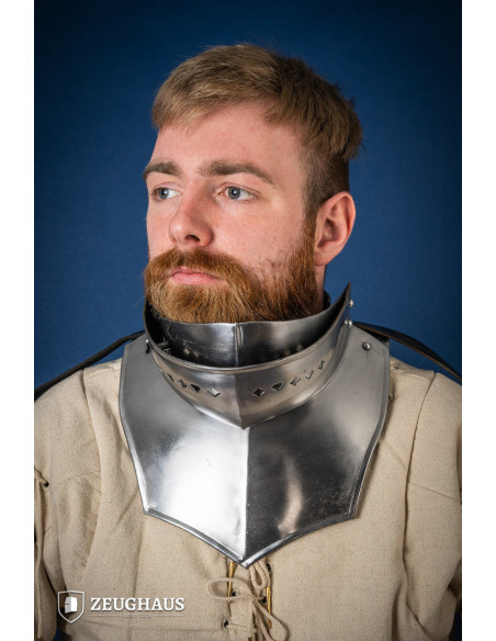 Gorget med Bevor i poleret blødt stål