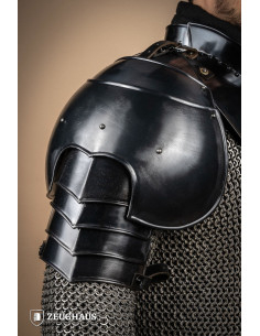 Par Medieval Knight skulderpuder, sort finish
