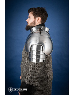 Et par Medieval Knight skulderpuder, poleret stål 2