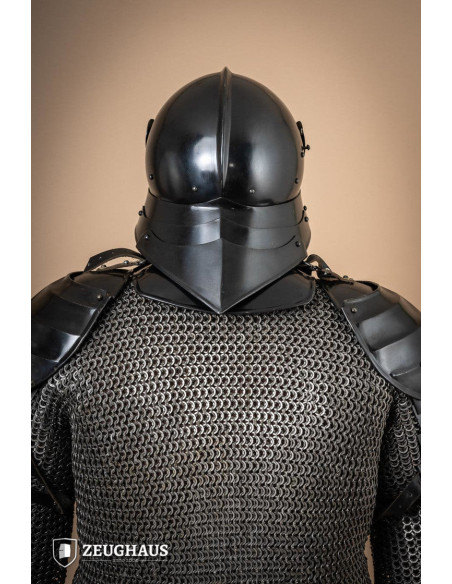 Casco Sallet Alemán en acero bruñido,...