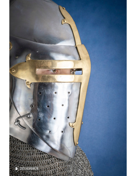 Zuckerhut-Templerhelm mit Visier (1,6...