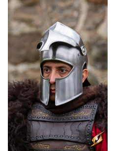 Korinthischer Palastwächterhelm, poliertes Stahlfinish 2