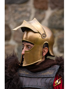 Casco Corintio guardia de palacio, acabado latón antiguo 2