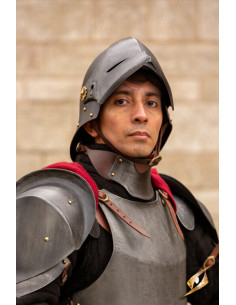 Sallet middeleeuwse huurlingenhelm Renegade-model, zwart... 2