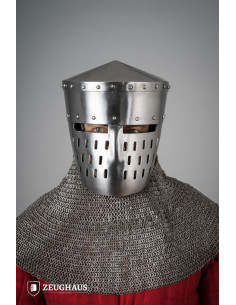 Kreuzfahrerhelm vom Typ Kalota, polierter Stahl (1,6 mm).