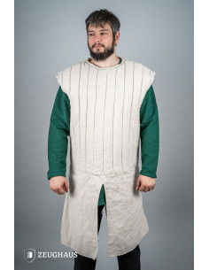 Mittelalterlicher ärmelloser Gambeson, natürliche Farbe