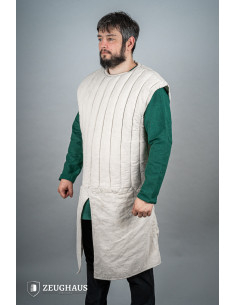 Mittelalterlicher ärmelloser Gambeson, natürliche Farbe 2