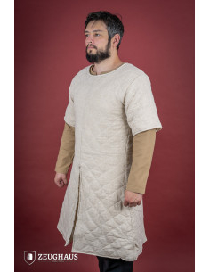 Mittelalterlicher Kurzarm-Gambeson, naturfarben 2