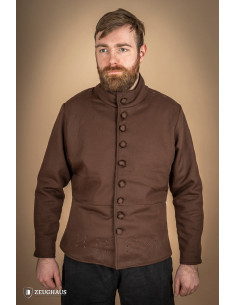 Middeleeuws katoenen doublet Arming-model, bruin