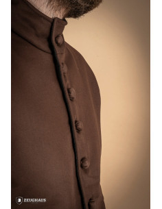 Middeleeuws katoenen doublet Arming-model, bruin 2