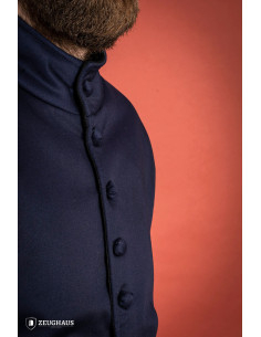 Middeleeuws katoenen doublet Arming-model, blauw 2