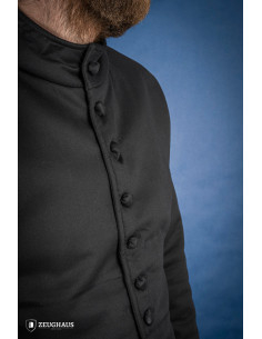 Middeleeuws katoenen doublet Arming-model, zwart 2
