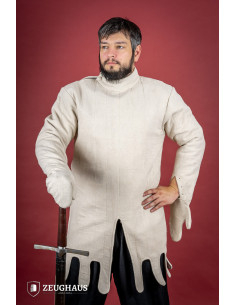 Leichter mittelalterlicher Gambeson mit Fäustlingen,...