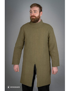 Mittelalterlicher Infanterie-Gambeson aus Baumwolle, grün