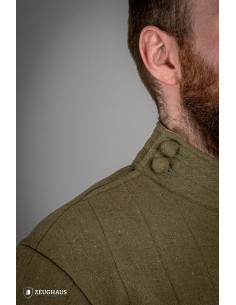 Mittelalterlicher Infanterie-Gambeson aus Baumwolle, grün 2