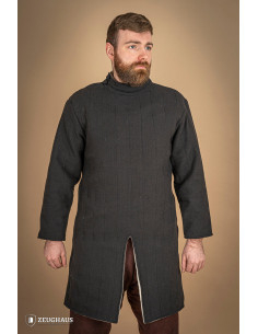 Mittelalterlicher Infanterie-Gambeson aus Baumwolle, schwarz