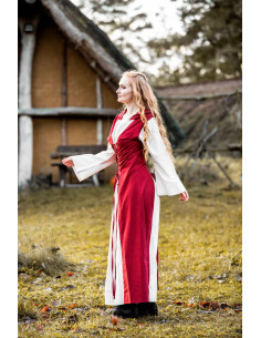 Middelalderlig kjole model Genefe, Red-Natural 2