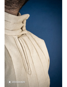 Middelalderlig 1200-tals gambeson i bomuld, naturlig farve 2