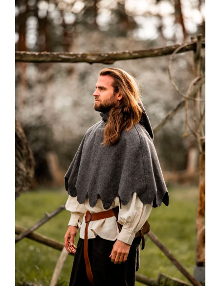 Middelalderlig Gugel i uld Henri...