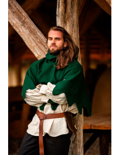 Gugel medieval en lana modelo Henri, verde 2