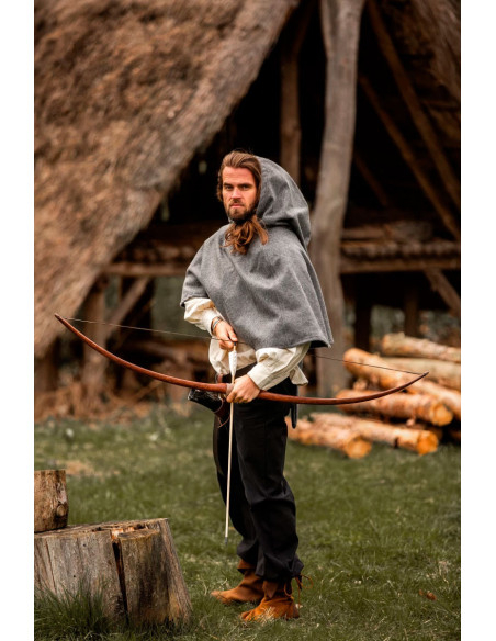 Gugel medieval de lana modelo Paul, gris