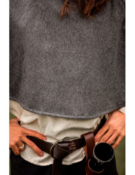 Middelalderuld Gugel model Paul, grå