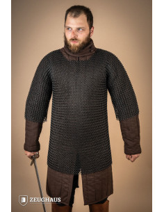 Haubergeon model gepolijst stalen maliënkolder (10 mm.)
