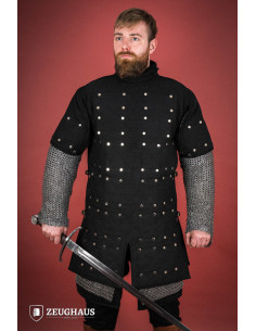 Mittelalterliche Brigantine aus Weichstahl, schwarze Farbe