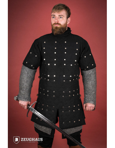 Middelalderlig brigantin af blødt stål, sort farve