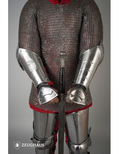 Brazaletes medievales acero pulido modelo Champion