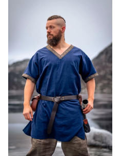 Túnica vikinga corta modelo Loki, azul