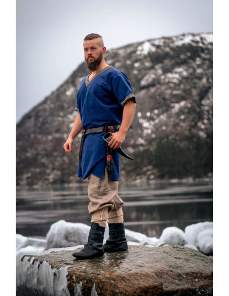 Kurze Wikinger-Tunika Modell Loki, blau