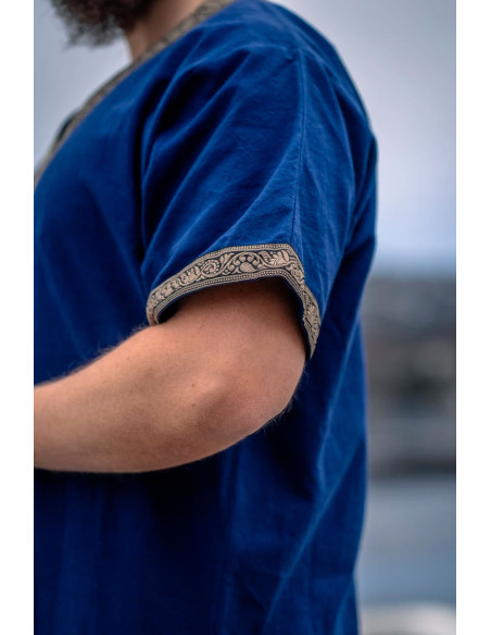 Kurze Wikinger-Tunika Modell Loki, blau