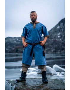 Túnica vikinga manga corta Richard, azul cielo 2