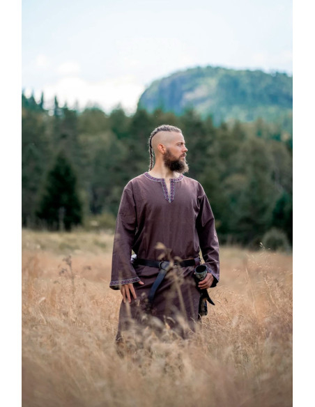 Halvor middeleeuwse tuniek, donkerbruin