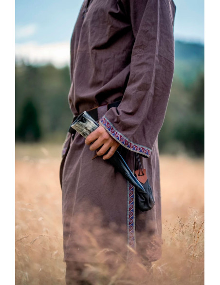 Halvor middeleeuwse tuniek, donkerbruin