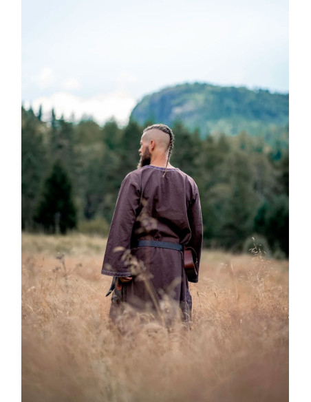 Halvor middeleeuwse tuniek, donkerbruin