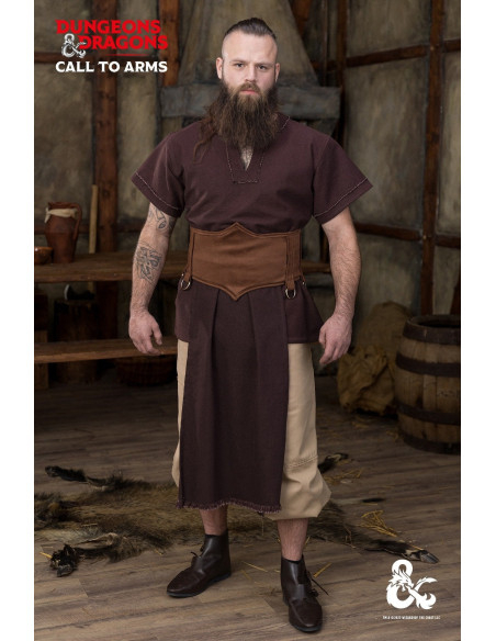 Middelalderlig barbarisk læderbælte,...