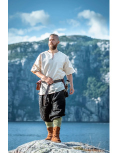 Viking tuniek korte mouw Olaf, naturel wit 2