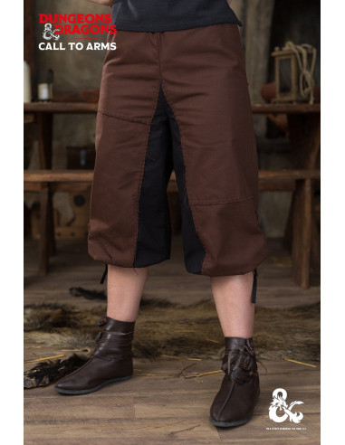 Pantalones medievales Bárbaros en algodón, color marrón-negro