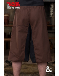 Barbaarse middeleeuwse broek van katoen, bruinzwarte kleur 2