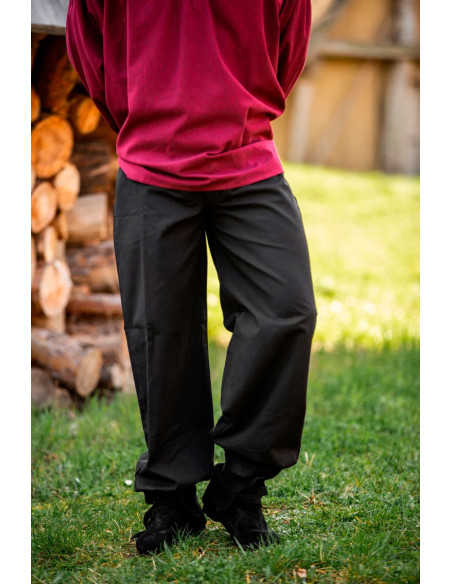 Gerold middeleeuwse broek, zwarte kleur