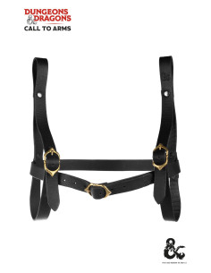 Portalibros medieval de mago, en cuero color negro 2