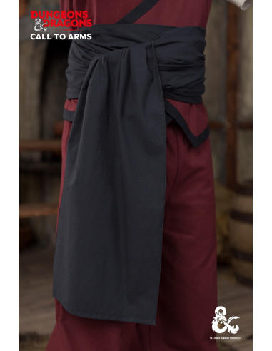 Cinturón medieval de monje en algodón, color negro ⚔️ Tienda-Medieval
